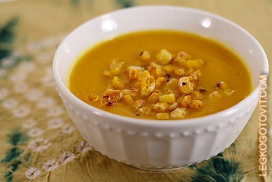 Фото рецепта: Суп кукурузный с копченостями