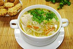 Фото рецепта: Куриный суп с домашней лапшой
