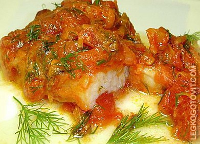 Рыба запеченная в томатном соусе