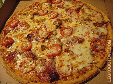 Фото рецепта: Пицца с салями и томатами